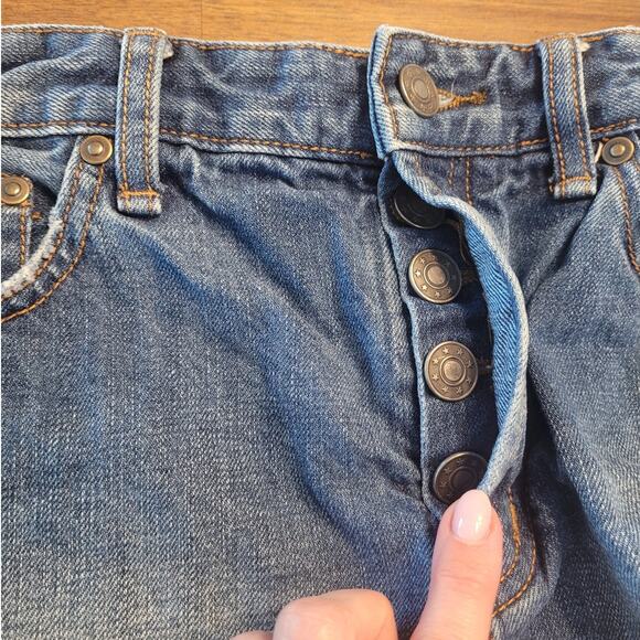 Free People Uptown Rock High Waist Denim Shorts Raw Hem Size 29 EUC - Picture 10 of 13